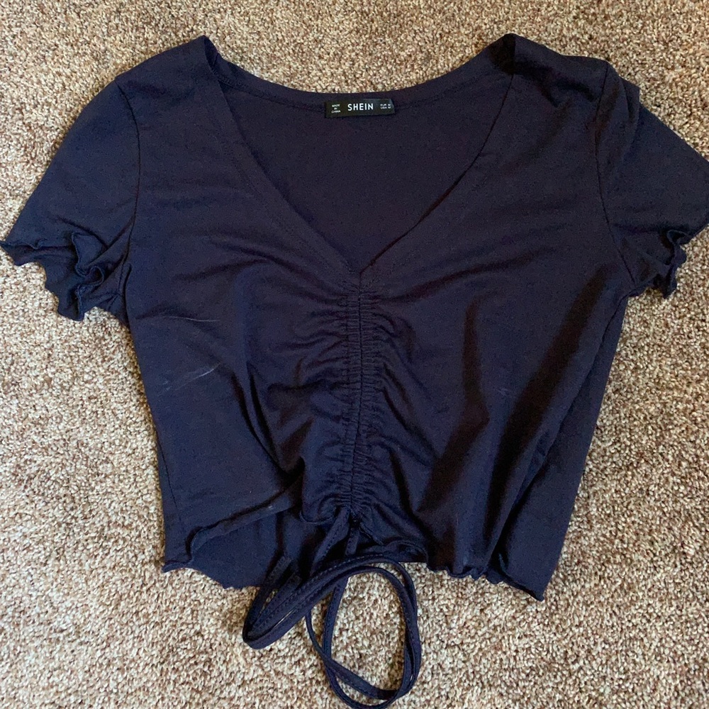 Shein runched crop top